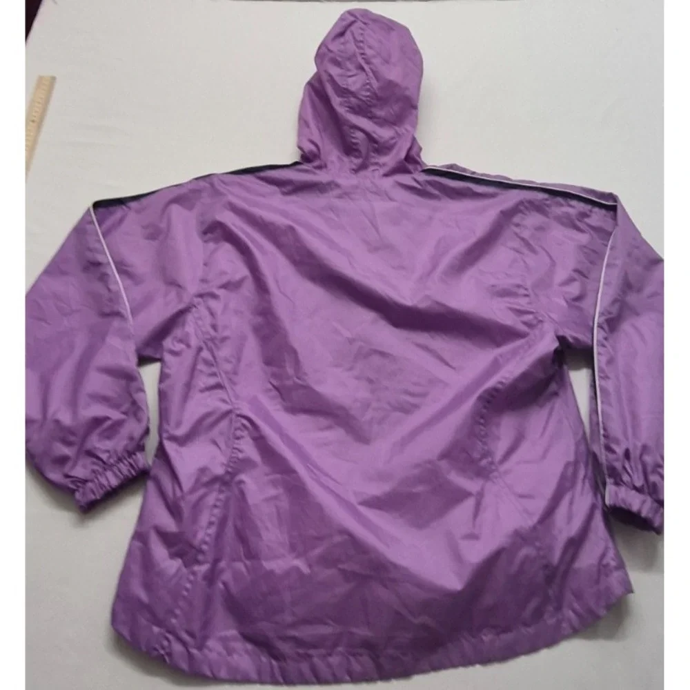 Wilson womens light purple full zip pocket windbreaker jacket LG hooded 90s - Picture 11 of 15